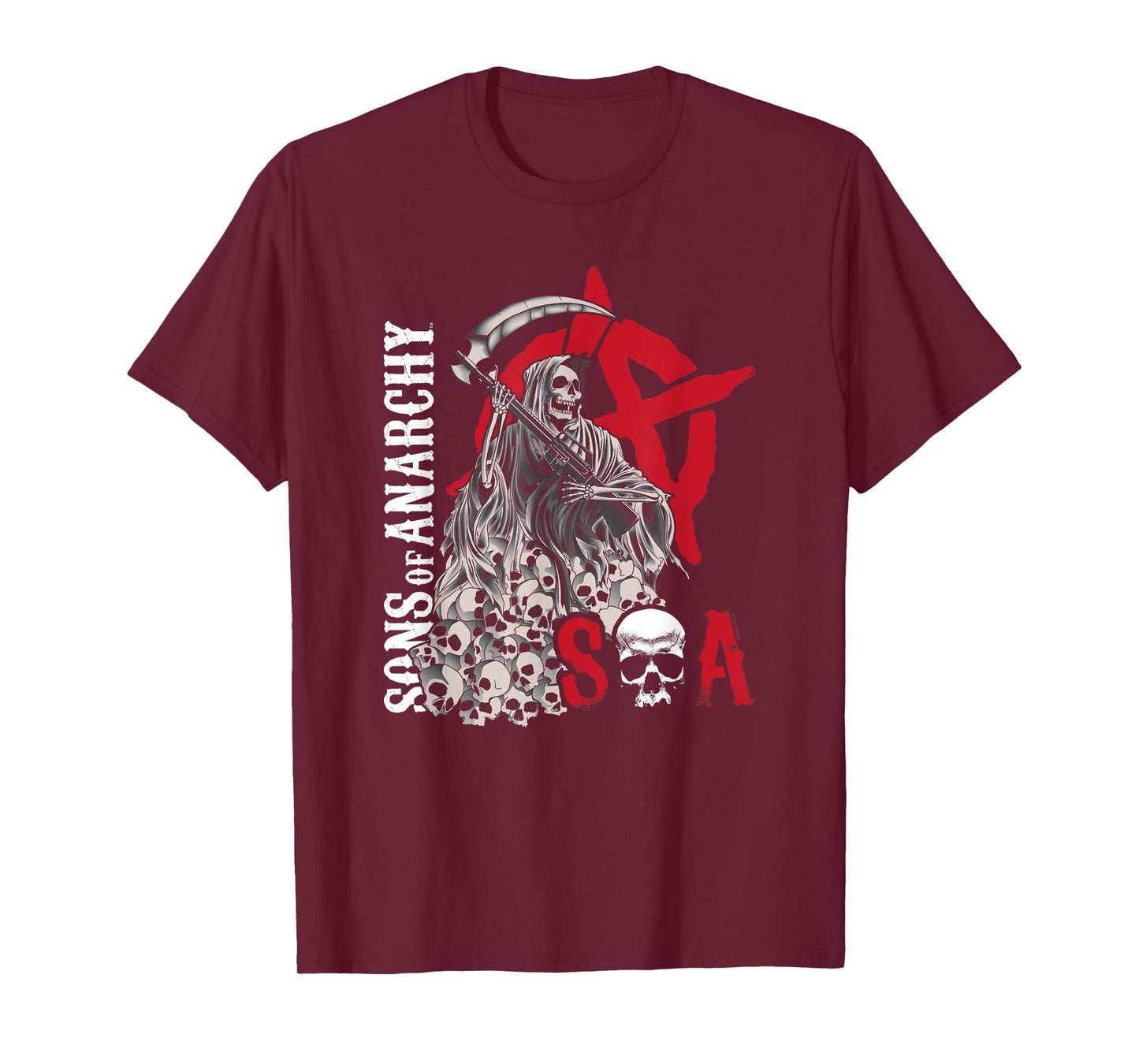 Sons of Anarchy Grim Reaper Pile of Skulls Biker TV Show T-Shirt