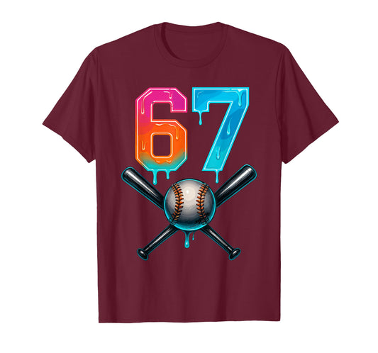 67 Baseball Meme Cool Drip Number 67 Player Or 67th Birthday T-Shirt