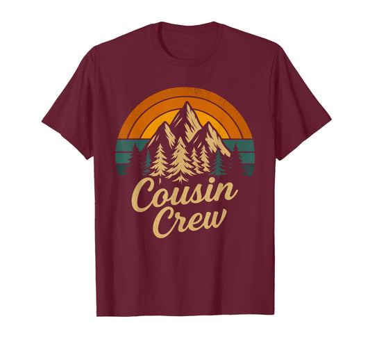 Vintage Cousin Crew Family Matching Camping Cousin Squad T-Shirt