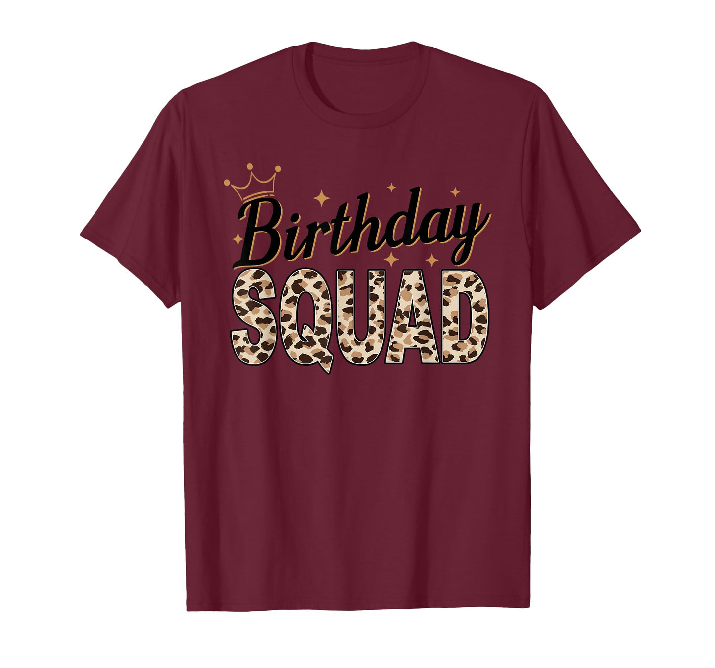 Birthday Squad Animal Print Leopard Cheetah Zebra Crown T-Shirt