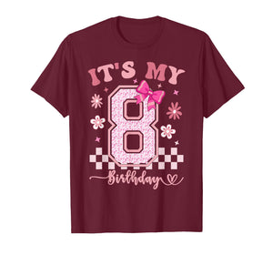 It's My 8th Birthday Girls 8 Year Old Girl Birthday T-Shirt