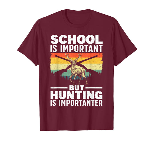 Deer Hunting Art for Kids Boys Wildlife Hunter Deer Hunting T-Shirt