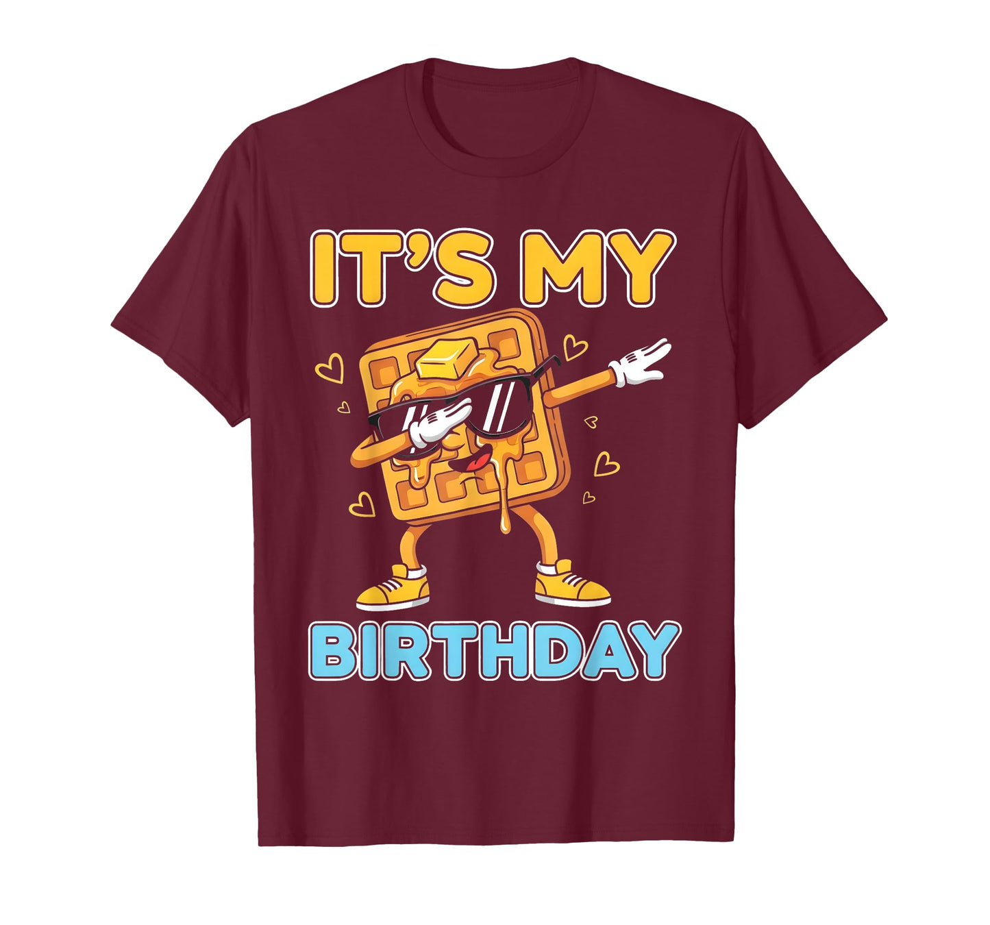 Funny It's My Birthday Waffle Dab Cartoon Party Boy Girl T-Shirt
