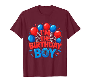 Kids Spider Web Party I'm The Birthday Boy T-Shirt