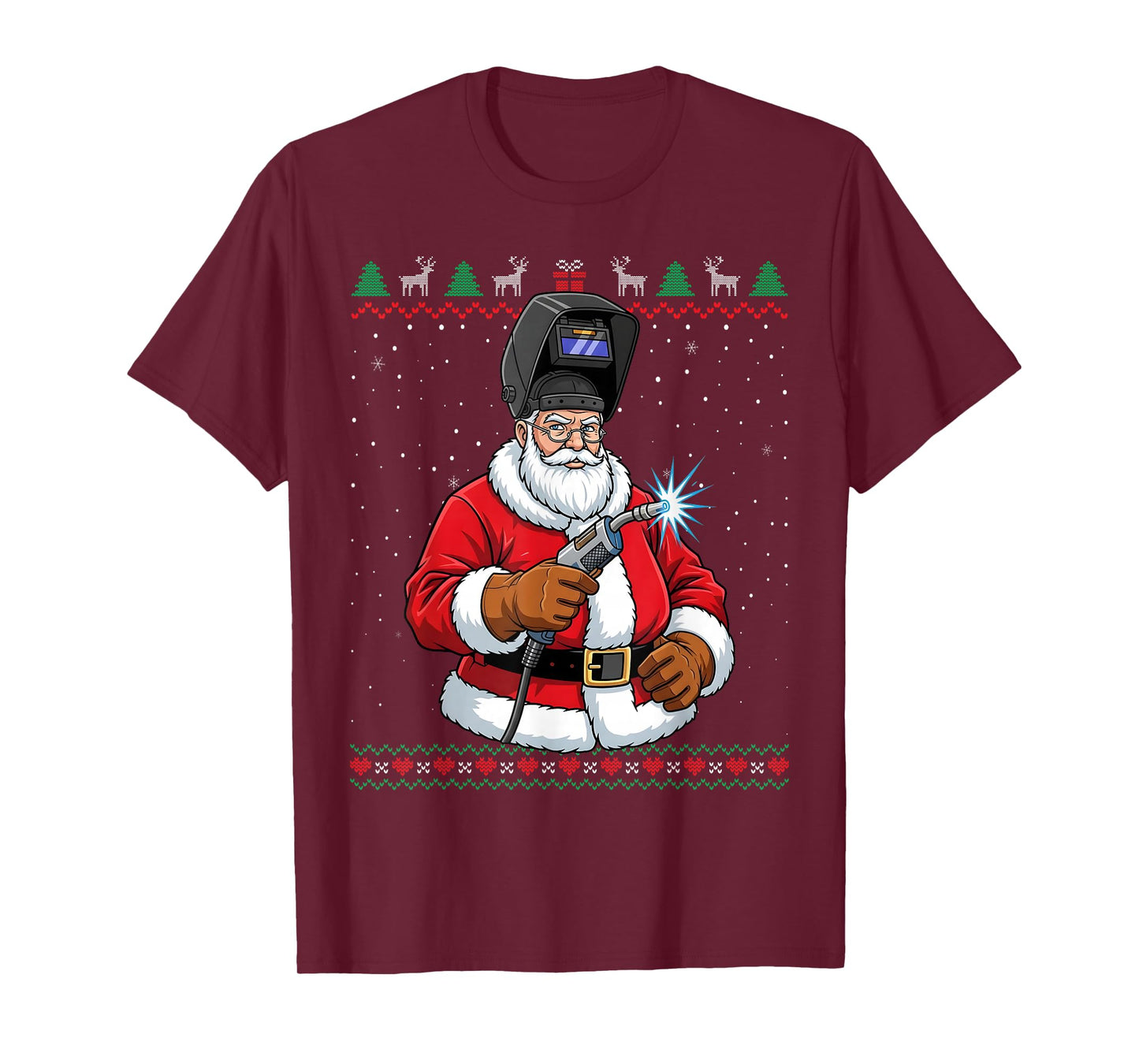 Santa Claus Welder Christmas Funny Ugly Sweater T-Shirt