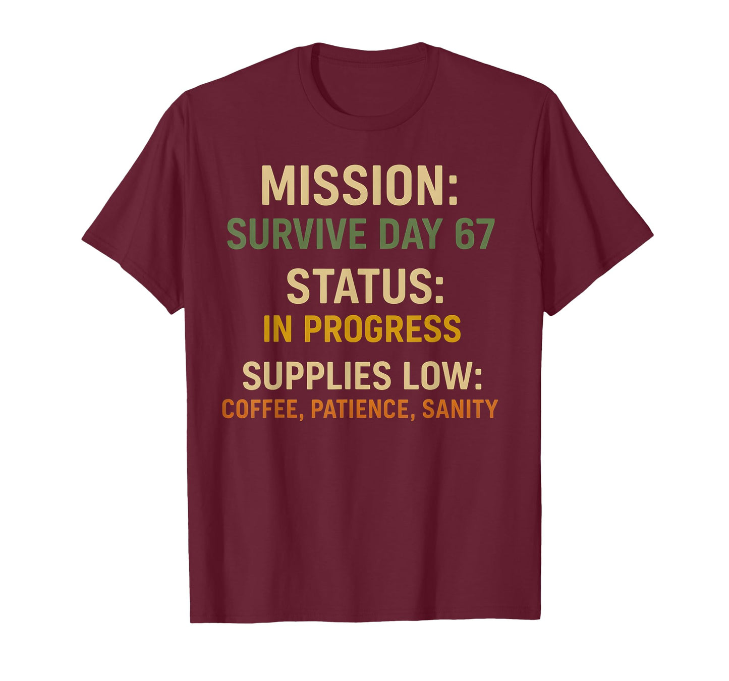67th Day of School Teacher Coffee Funny 6 7 Meme Six Seven T-Shirt