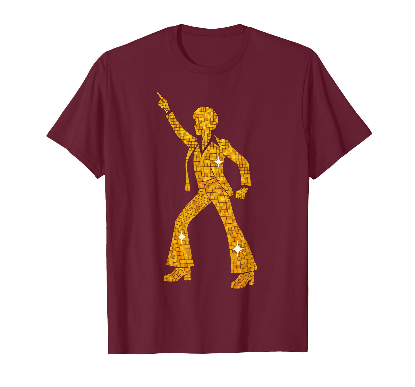 70s Disco Dancer Gold Silhouette Retro Night Fever T-Shirt