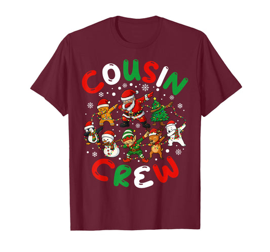 Christmas Cousin Crew 2025 Matching Dabbing Family Pajamas T-Shirt