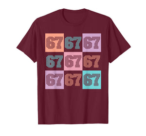 Six Seven Meme Funny 67 Checkered Teacher Kids Girls Boys T-Shirt