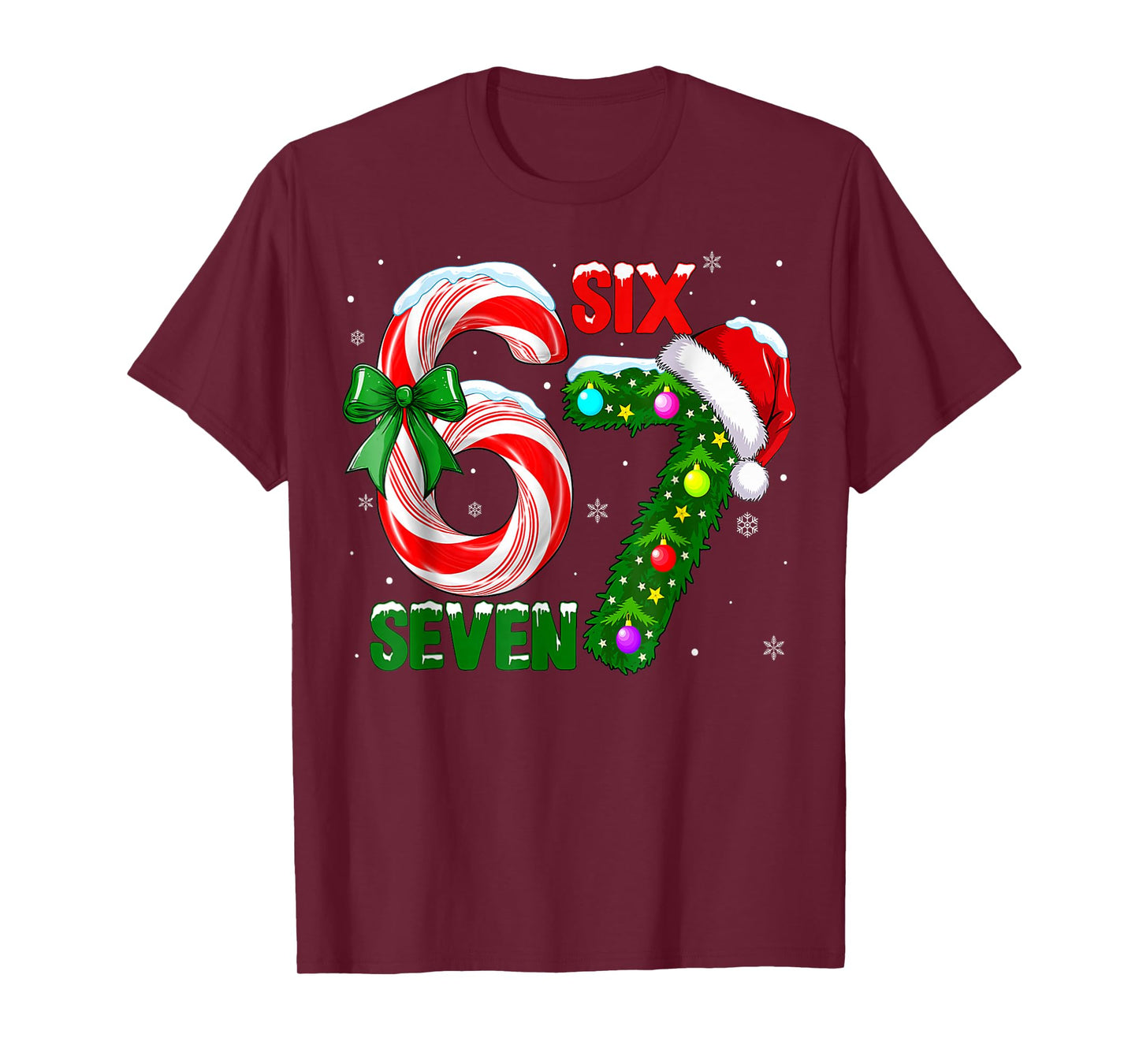 Funny 67 Christmas Shirts Boys Kids 6 7 Meme Pajamas Holiday T-Shirt