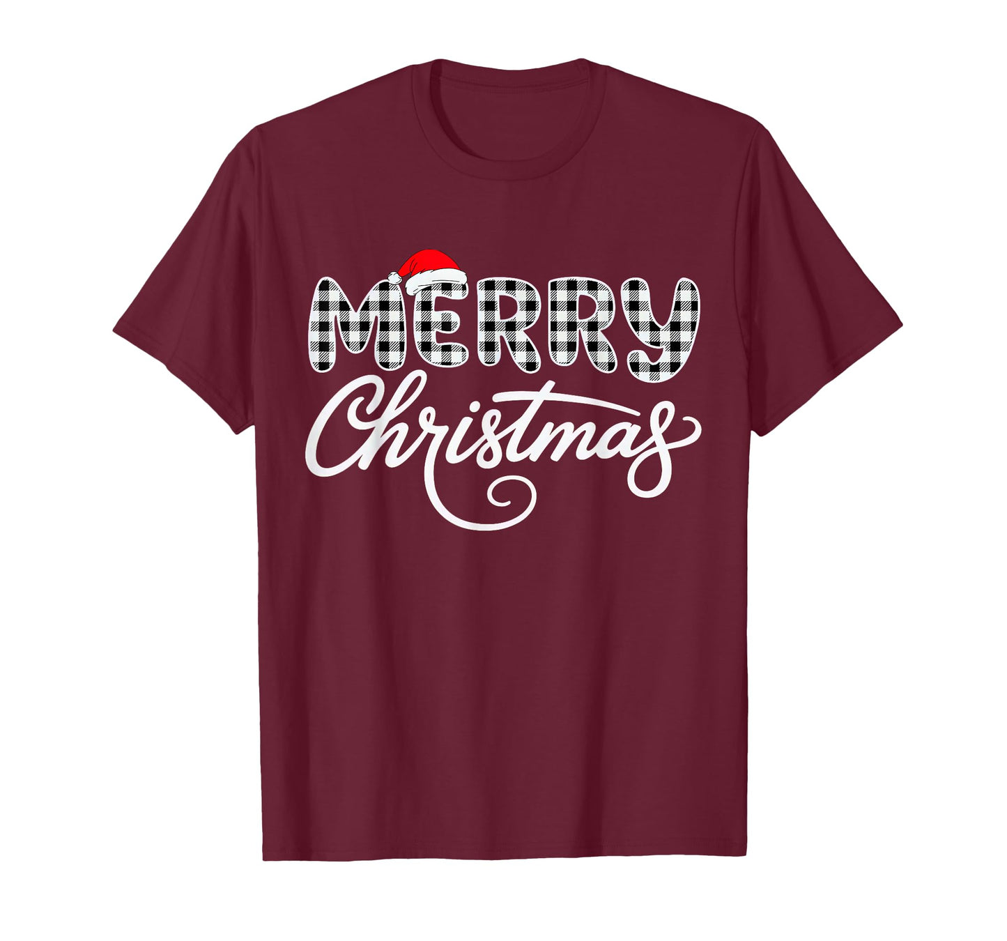 Merry Christmas Buffalo Black and White T-Shirt