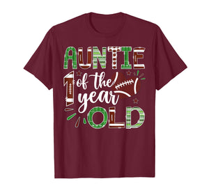 Auntie of The 1 Year Old Football First Birthday Boy T-Shirt