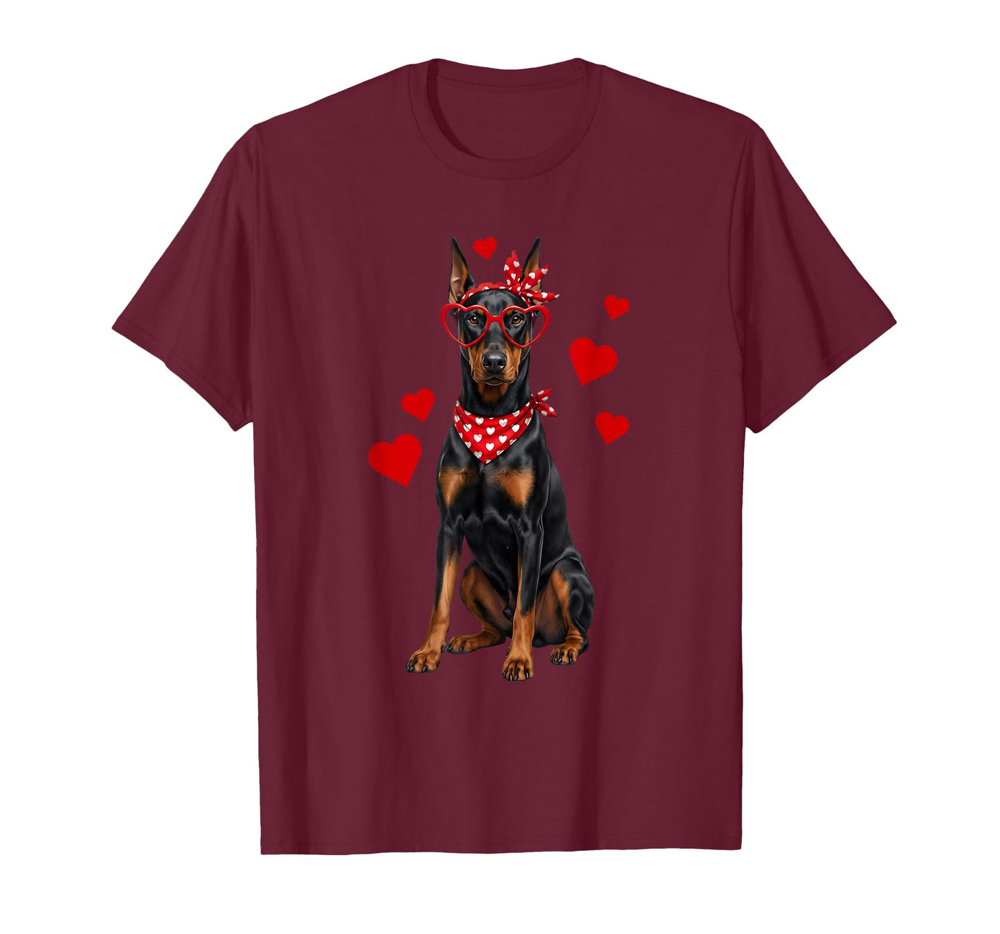 Doberman Pinscher Valentines Day Dog Lover Heart T-Shirt