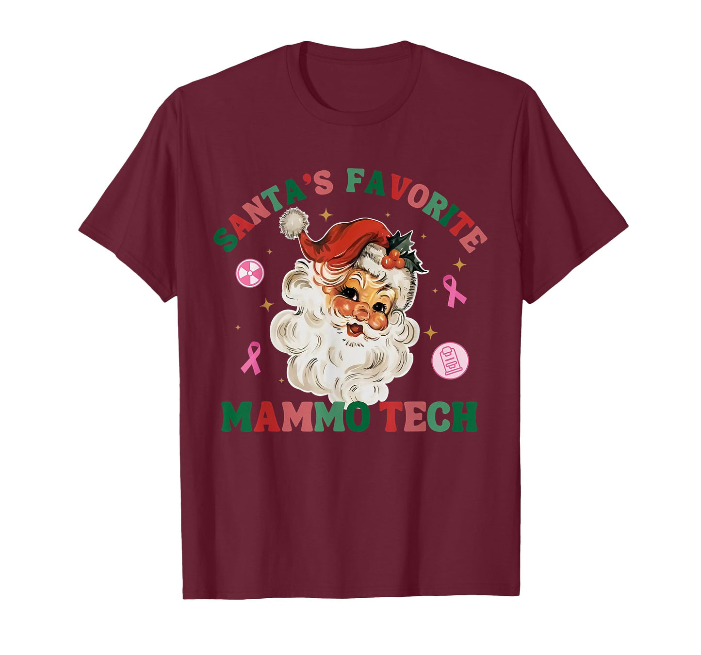 Santa's Favorite Mammo Tech Mammography Tech X-Ray Christmas T-Shirt