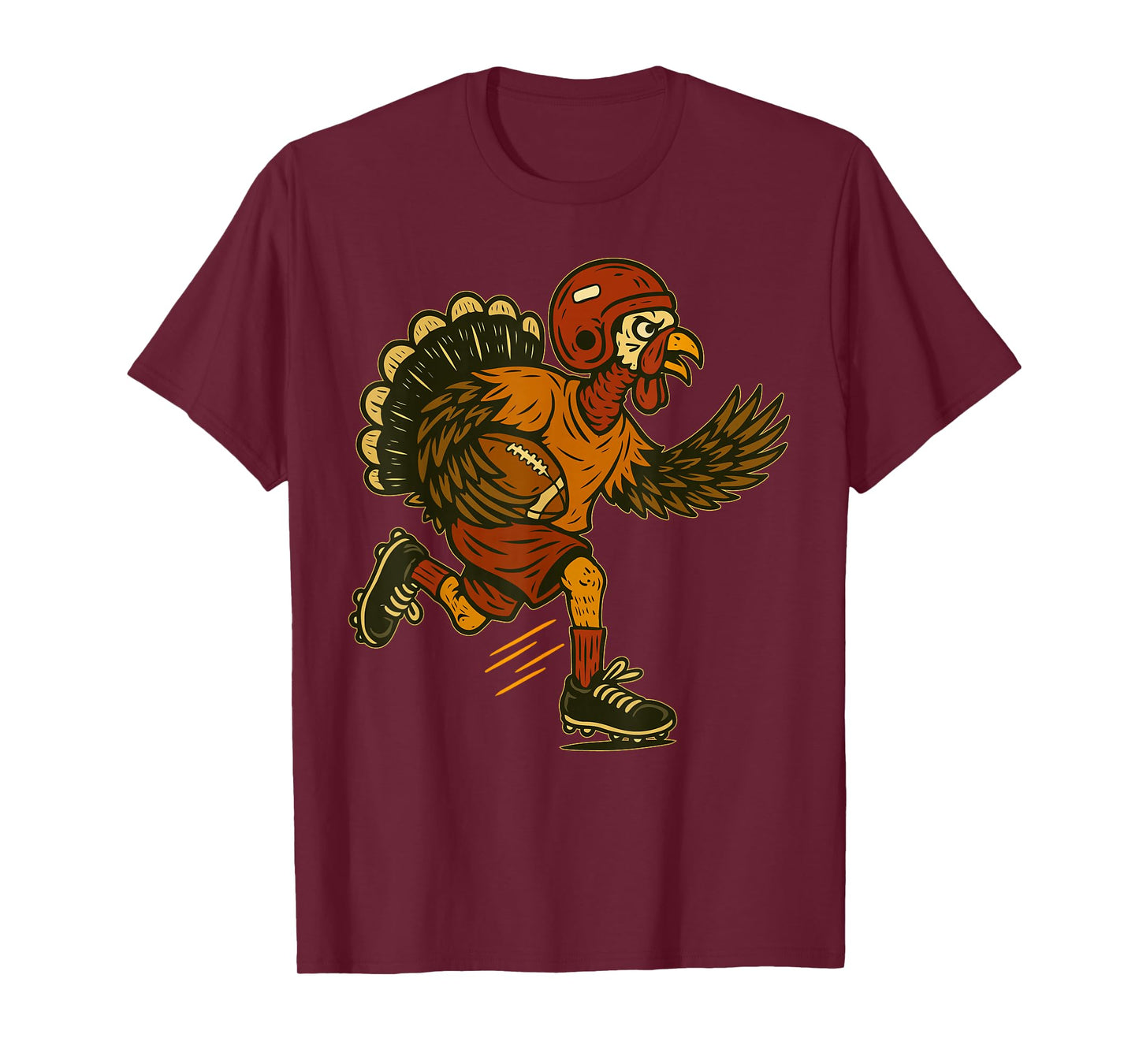 Thanksgiving Turkey Playing Football Men Boys Kids Funny T-Shirt