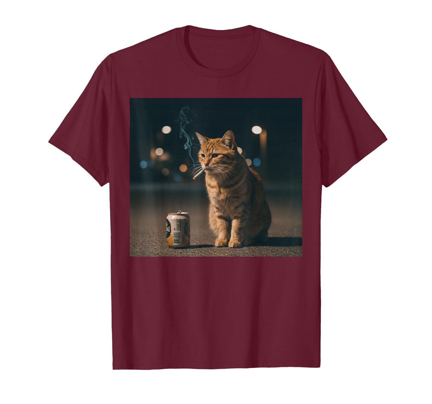 Funny Smoking Orange Cat Meme T-Shirt