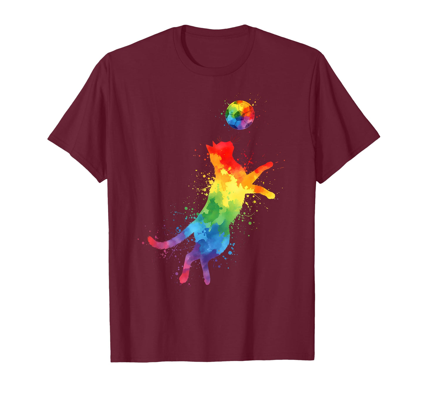 Funny Cute Cat Playing Soccer T-Shirt