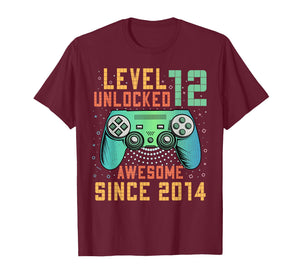 Level 12 Unlocked Awesome Since 2014 12th Birthday Boy T-Shirt