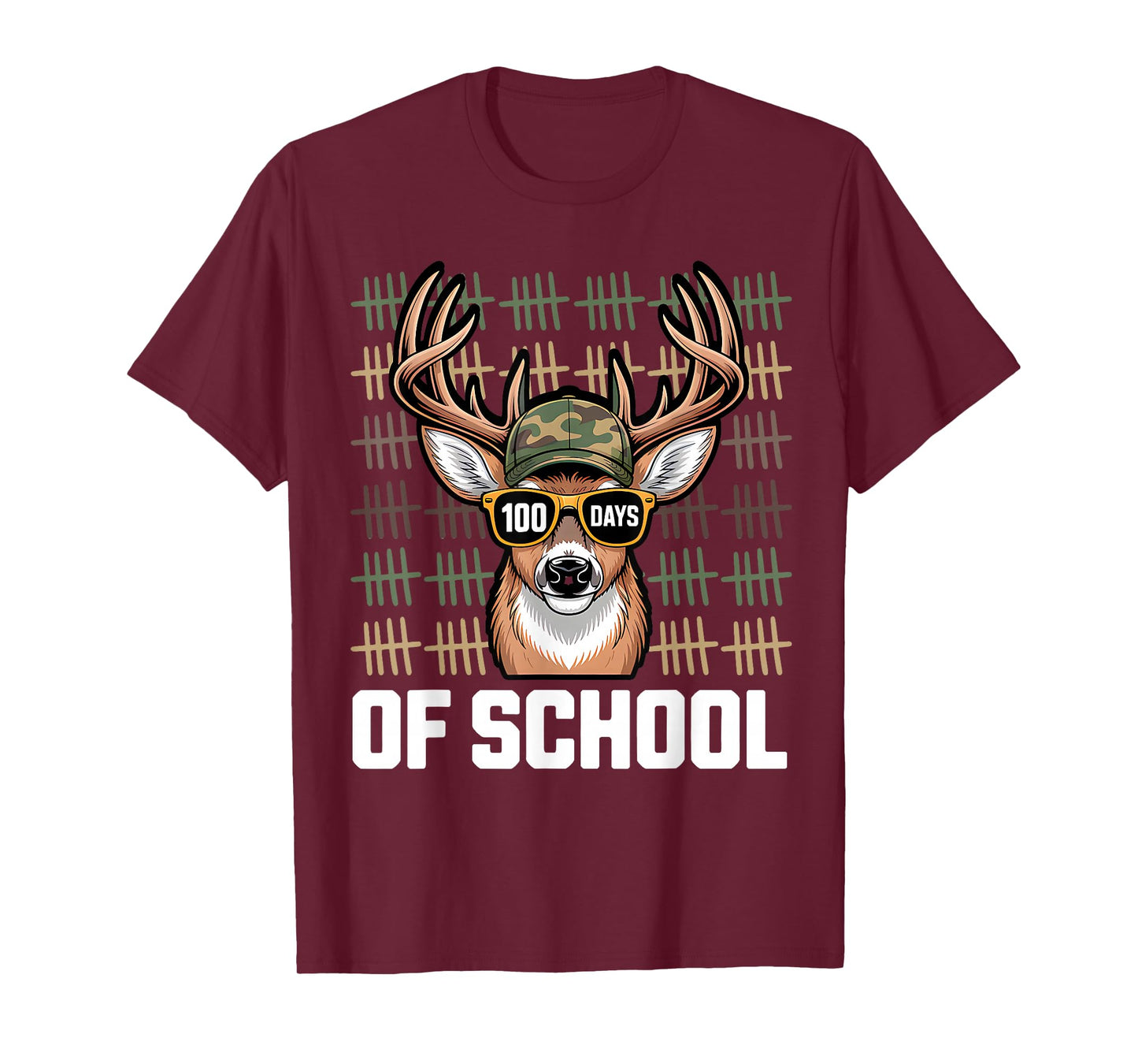 100 Days of School Deer Hunting Deer 100th Day of School T-Shirt