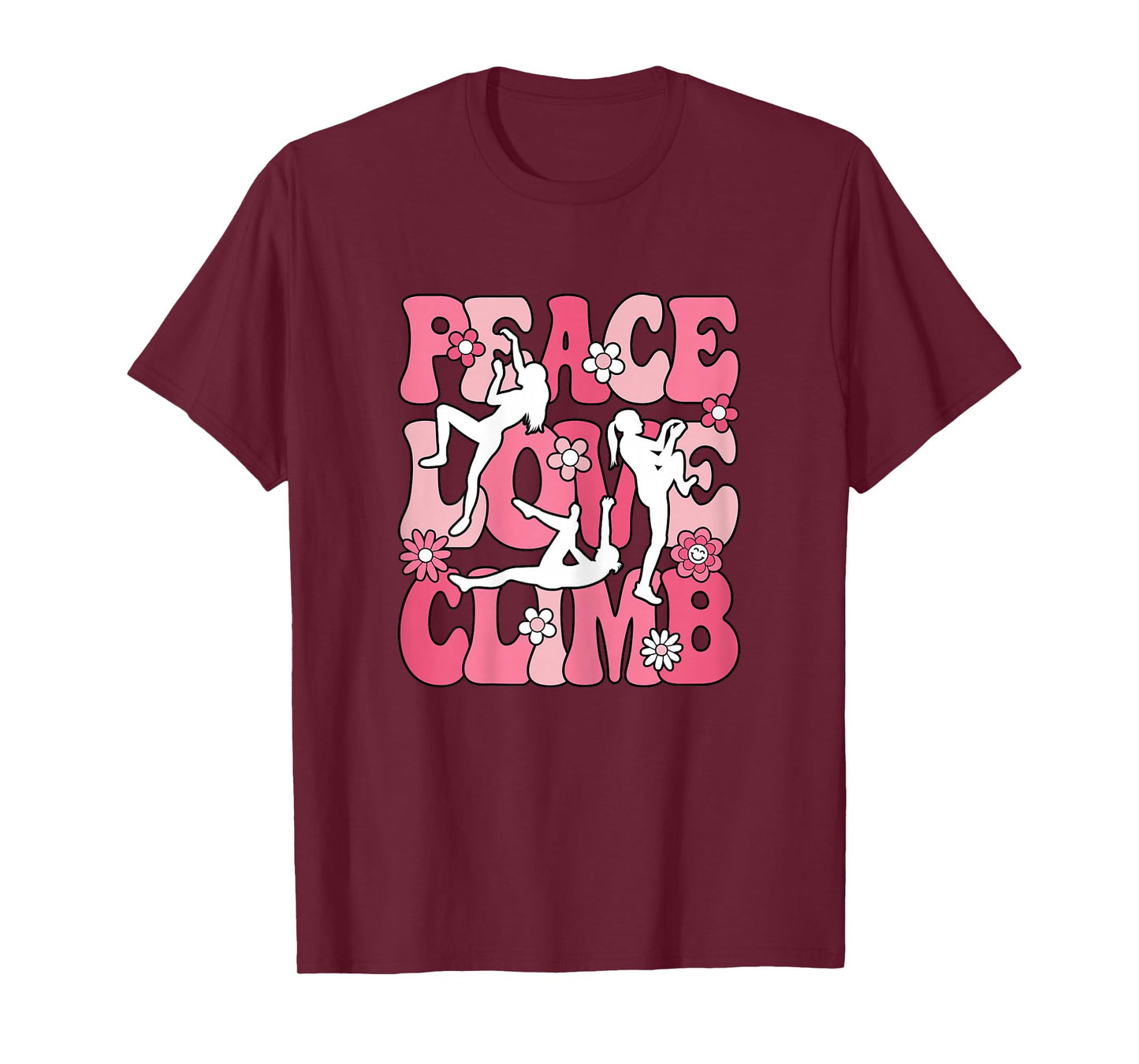 Peace Love Climb Climbing Lover Climber Women Girls Kids T-Shirt