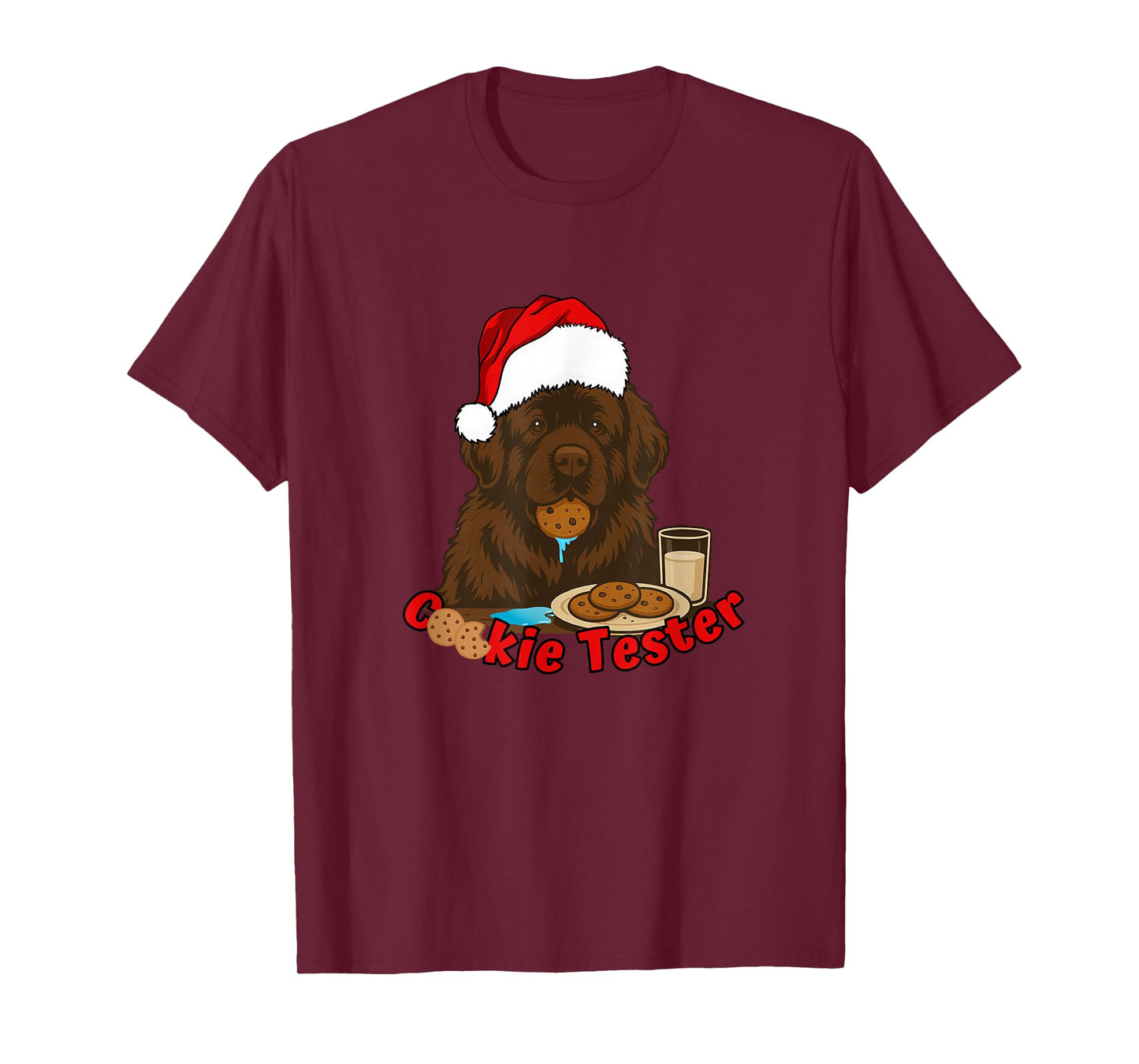 Merry Newfmas Cookie Tester Newfoundland Dog Christmas T-Shirt