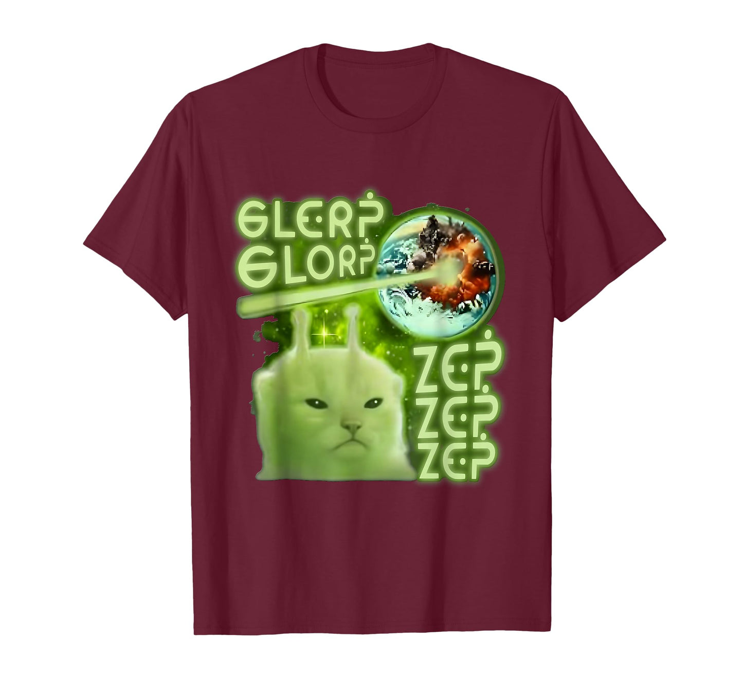 Alien Cat Glerp Glorp Zep Zep Zep - Cat Alien T-Shirt
