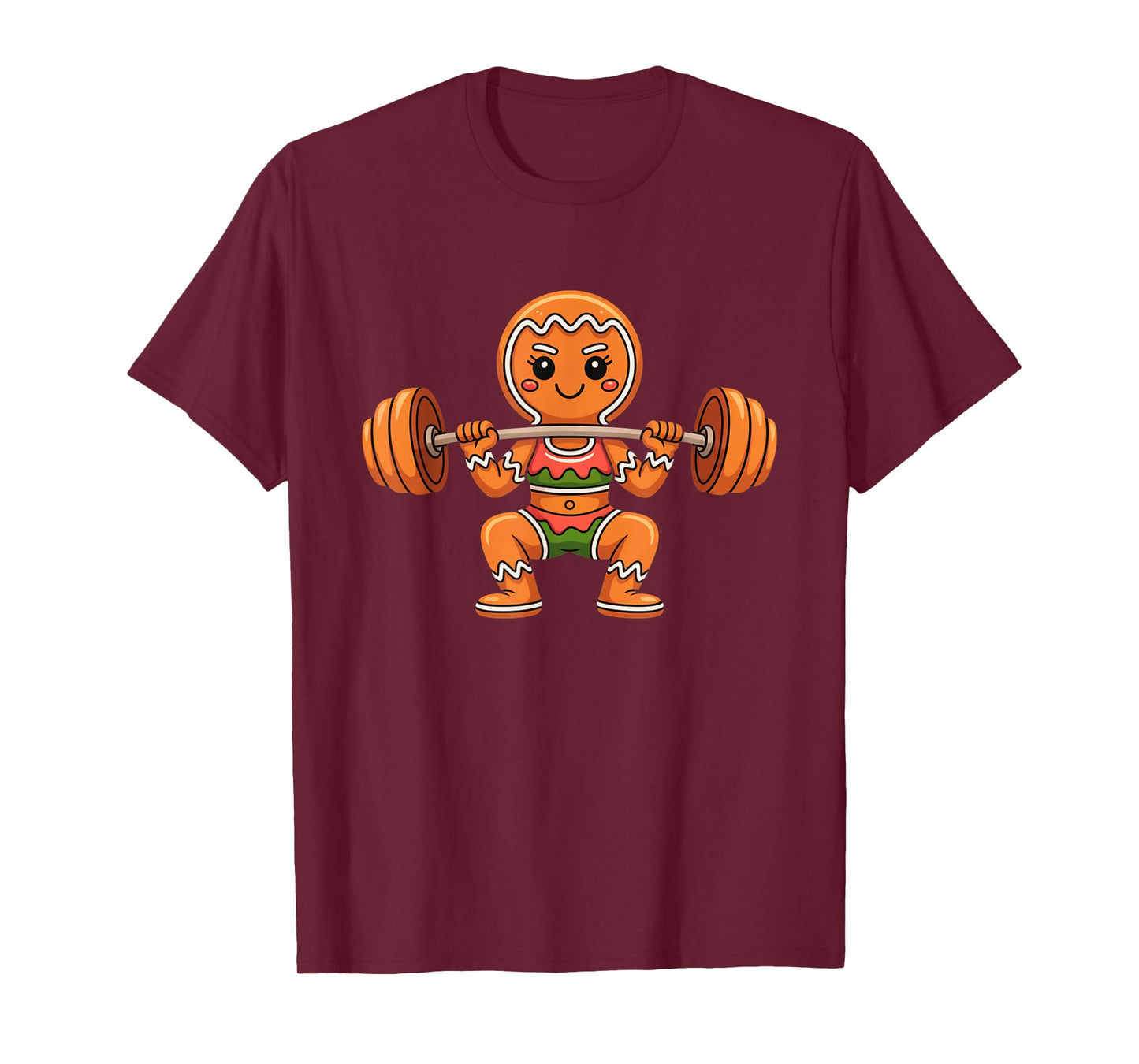 Gingerbread Girl Christmas Cookie Lifting Funny Holiday Gym T-Shirt