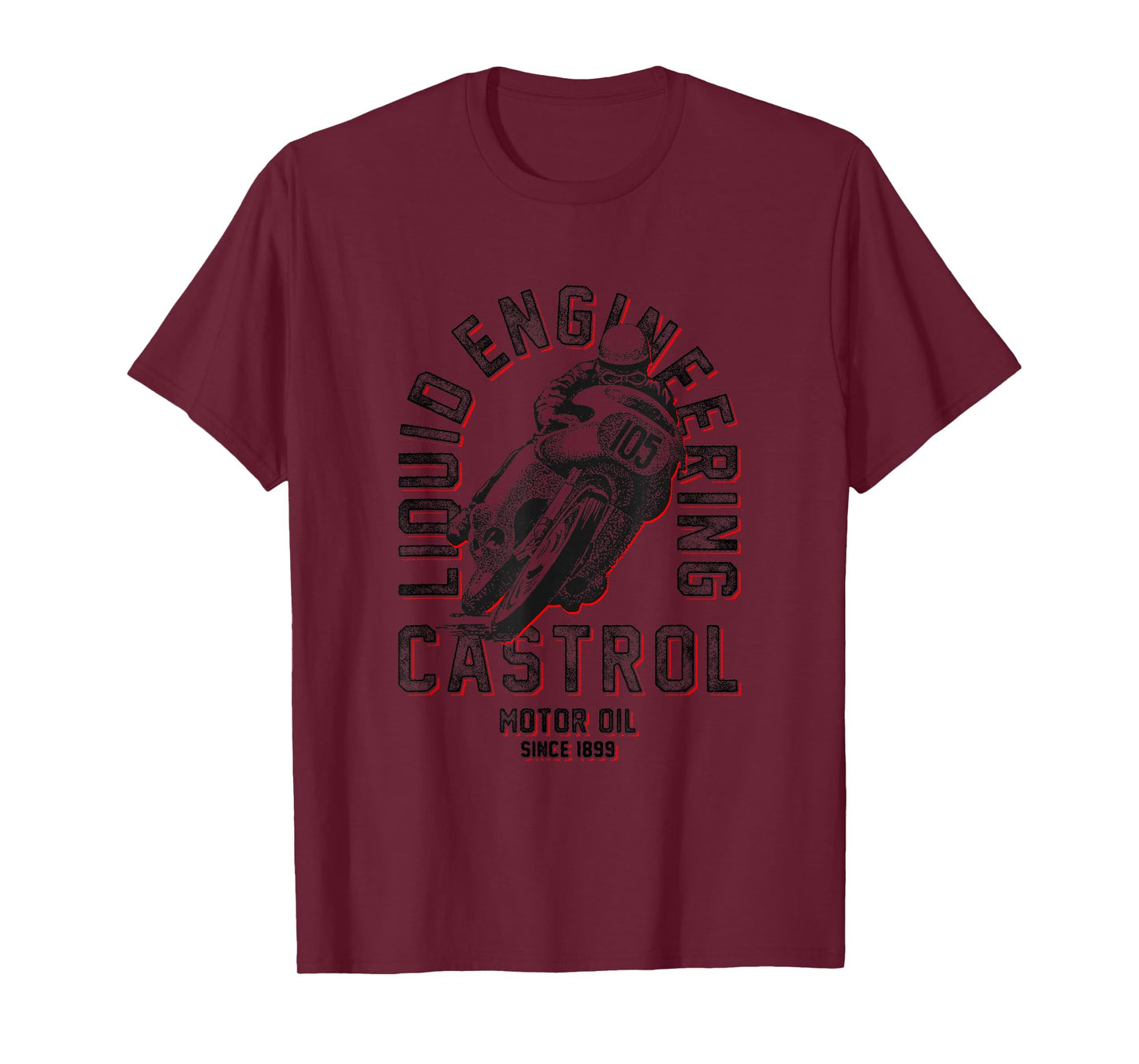 Castrol Liquid Engineering Retro Motorbike Motor PAPL1472 T-Shirt