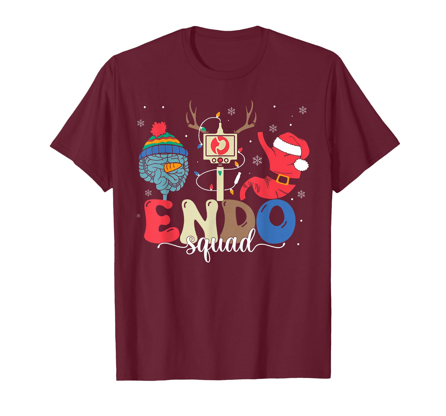 Endo Squad Nurse Stomach Santa Hat Endoscopy Tech Christmas T-Shirt
