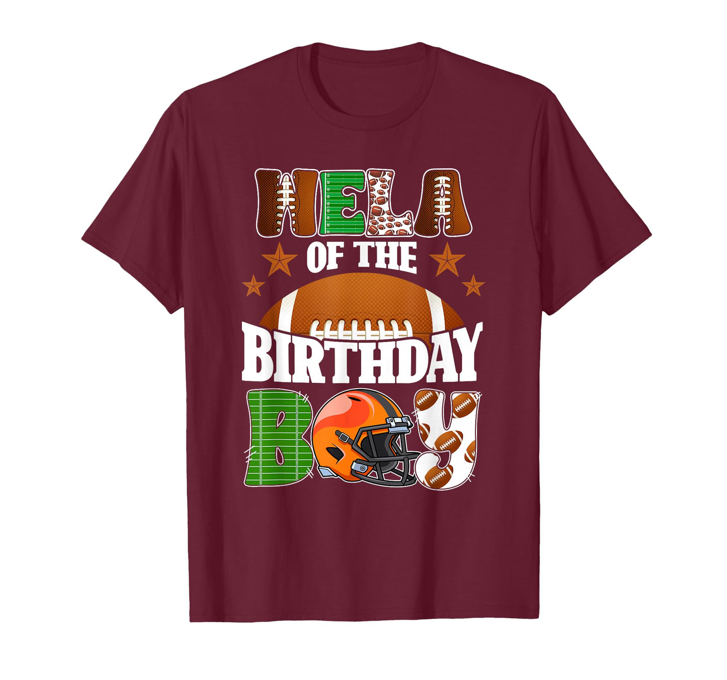 Wela of The Birthday Boy Football Party Family Matching T-Shirt