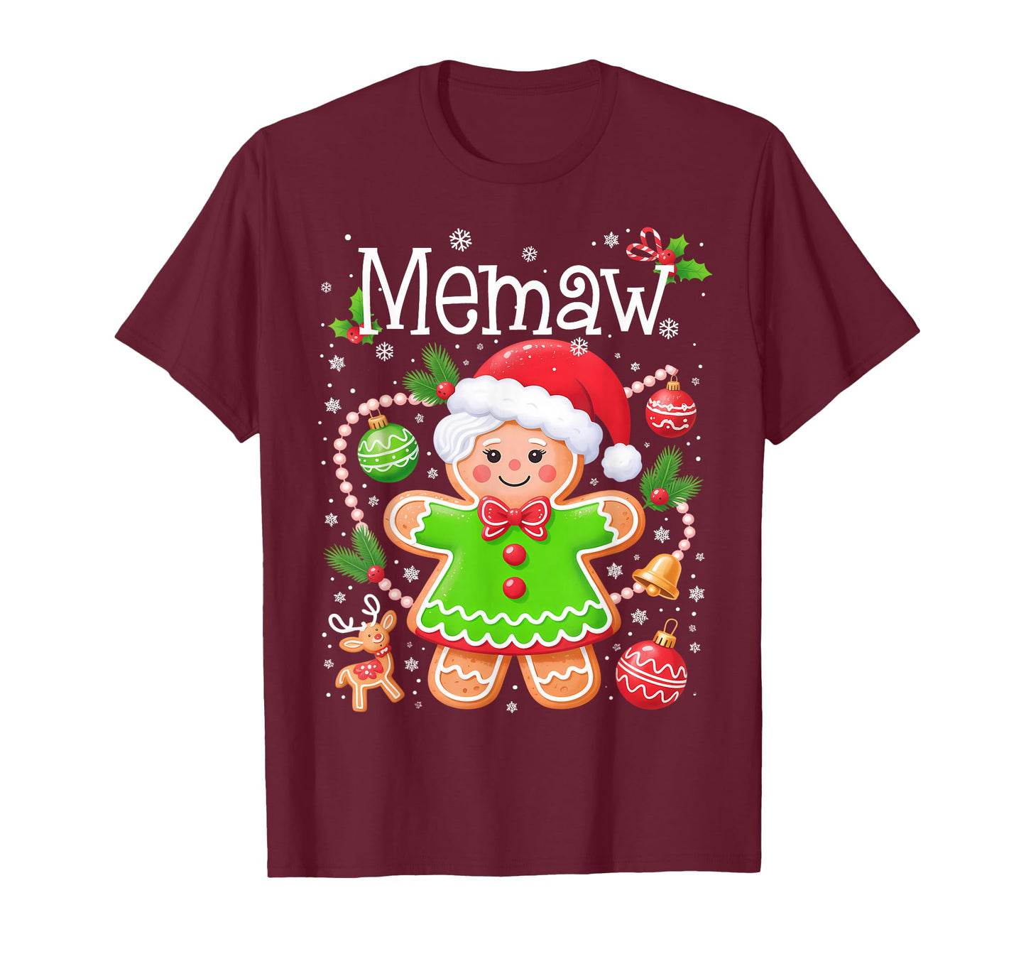 Cute Memaw Gingerbread Family Matching Christmas Cookie Crew T-Shirt
