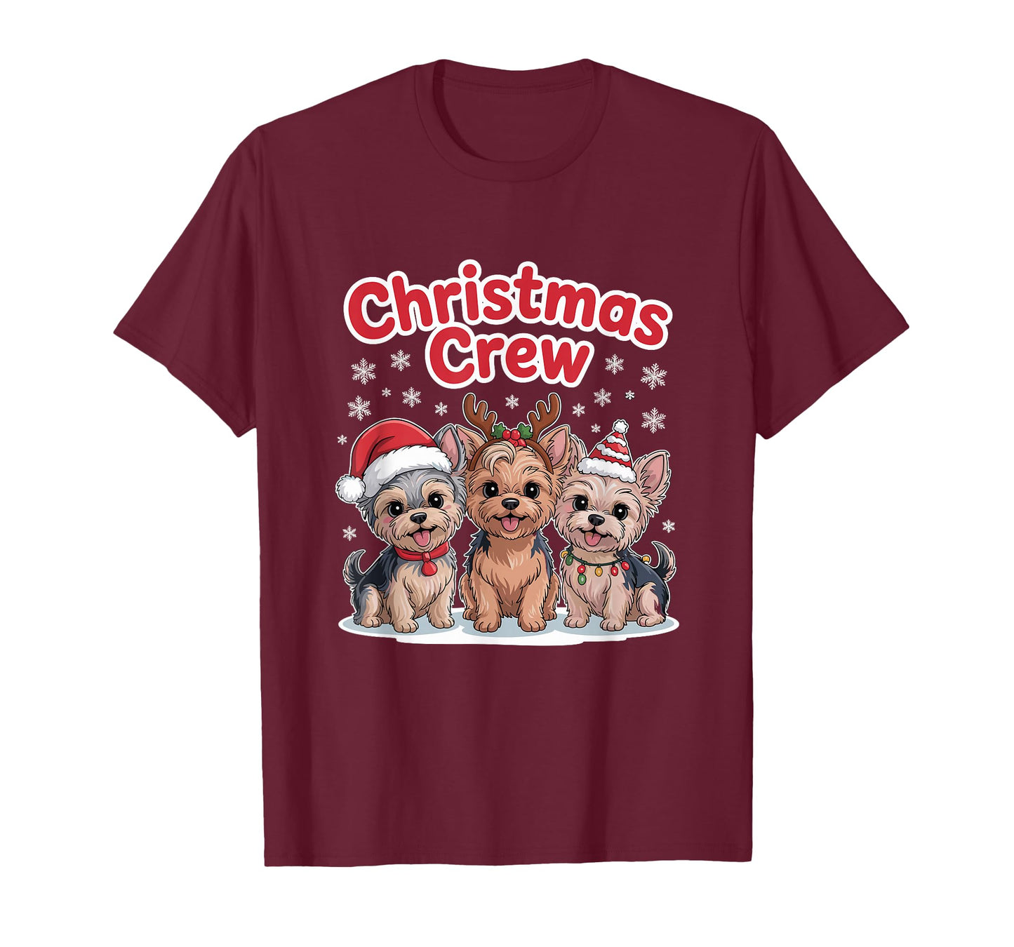 Christmas Crew Puppy Dog Funny Christmas Yorkshire Terrier T-Shirt