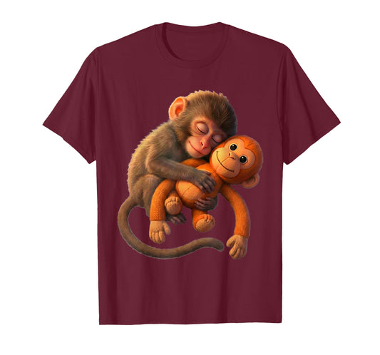 Baby Monkey Punch Mama Monkey Toy Warm Hug Cute Meme Tees T-Shirt