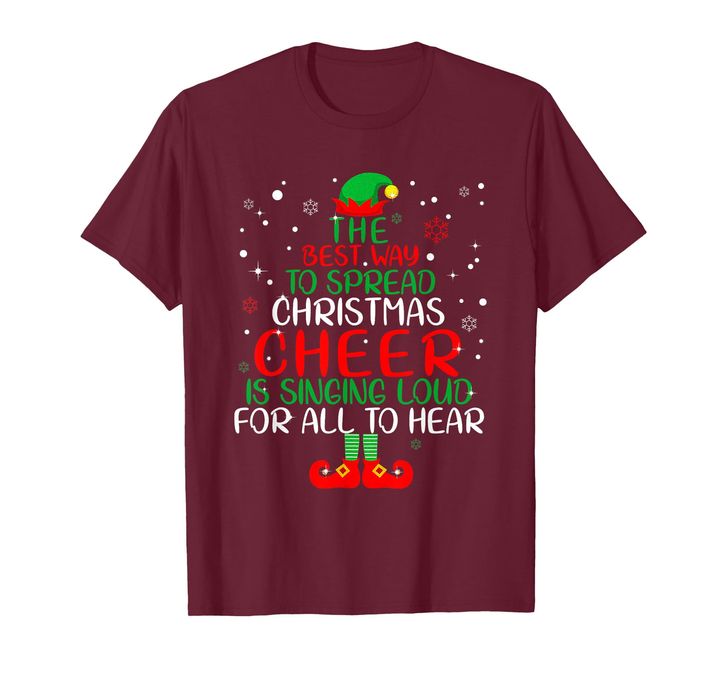 Elf Shirt The Best Way to Spread Christmas Cheer Boys Mens T-Shirt