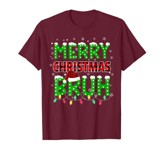 Bruh Christmas Kids Teens Boys Funny Christmas Humor Meme T-Shirt