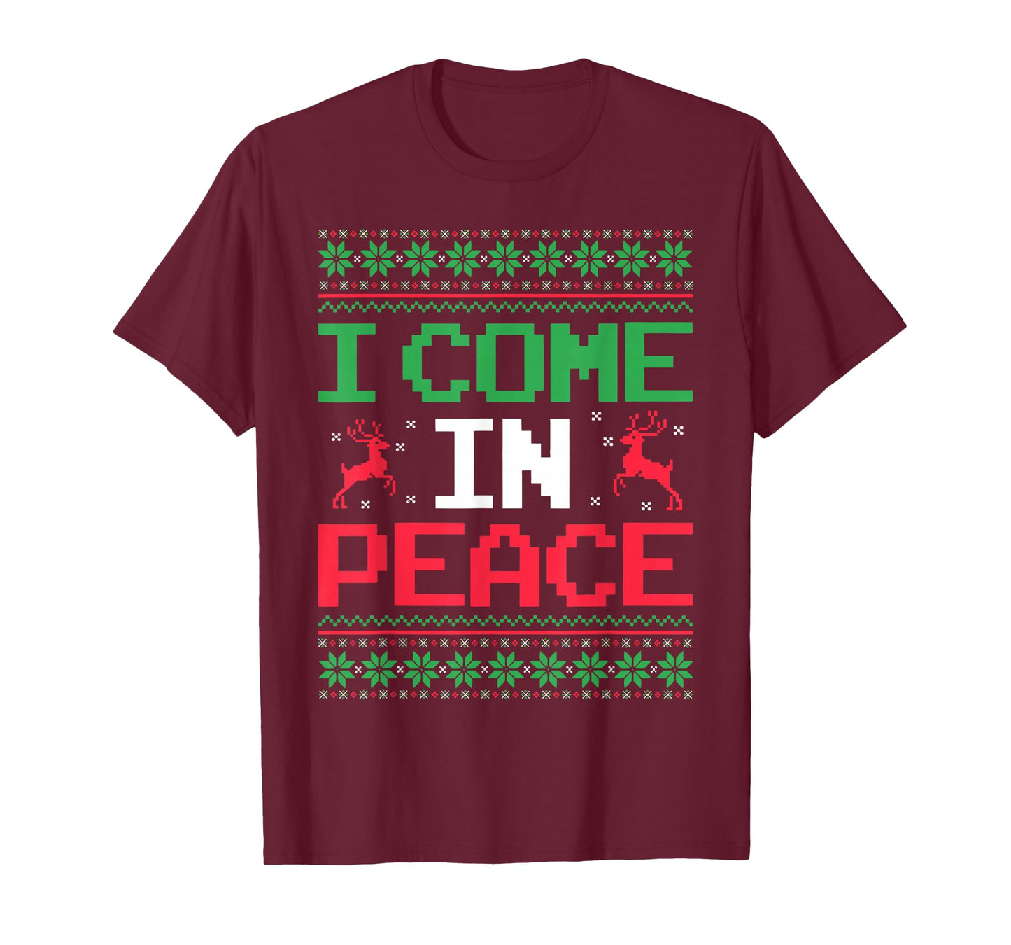 I Come in Peace Couple Matching Ugly Christmas Sweater T-Shirt