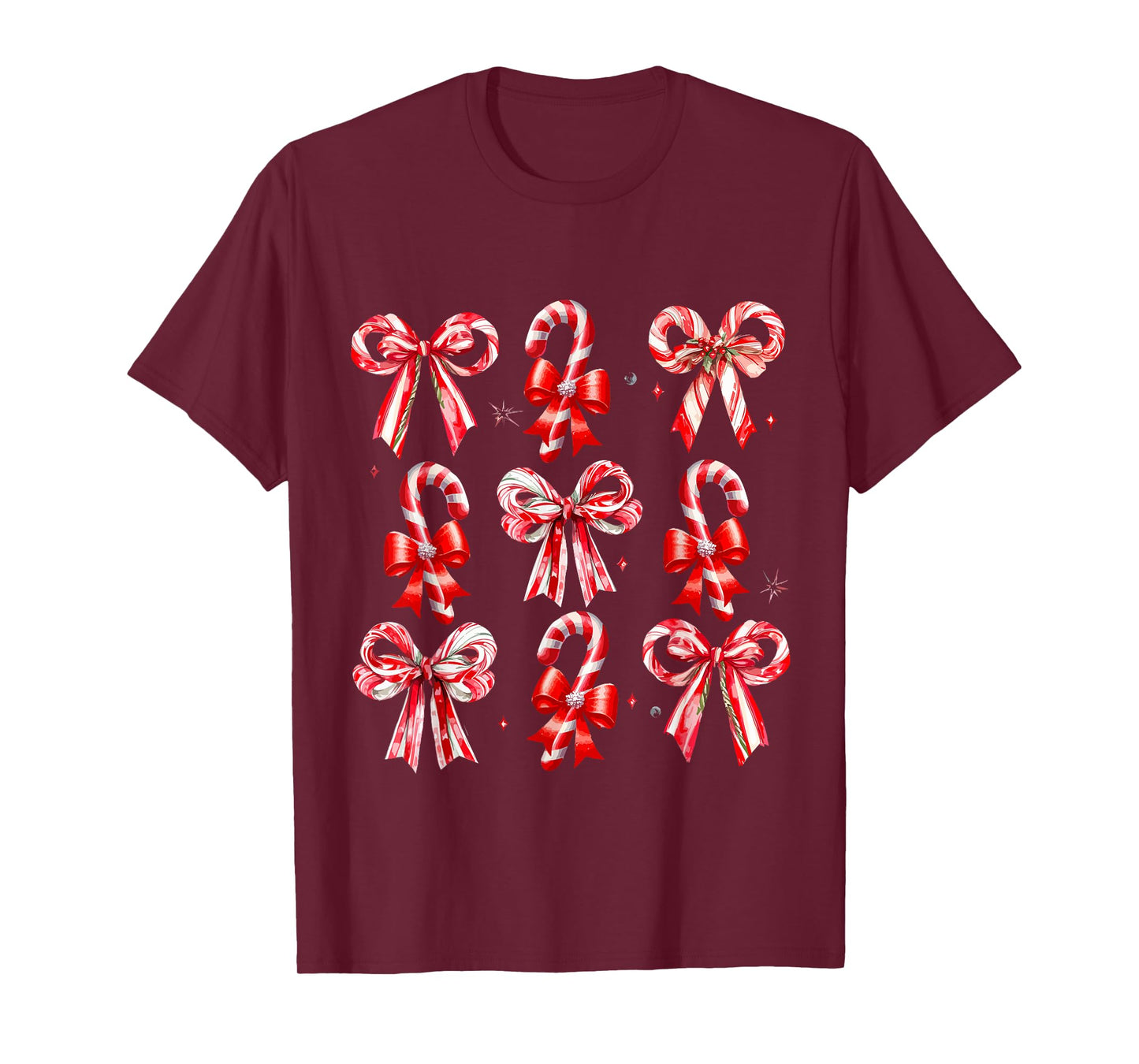 Christmas Candy Cane Santa Xmas Kids Toddler Youth Women Men T-Shirt
