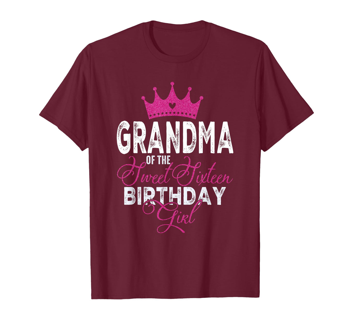 Grandma of The Sweet Sixteen Bday Girl 16th Pink Crown T-Shirt