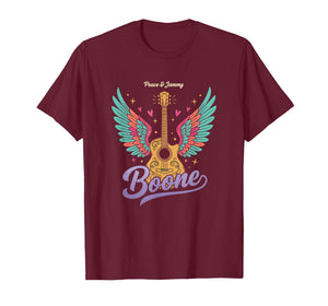Boone Peace & Jammy Guitar Wings Girls Music Fan T-Shirt