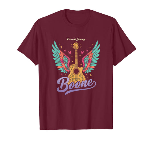 Boone Peace & Jammy Guitar Wings Girls Music Fan T-Shirt