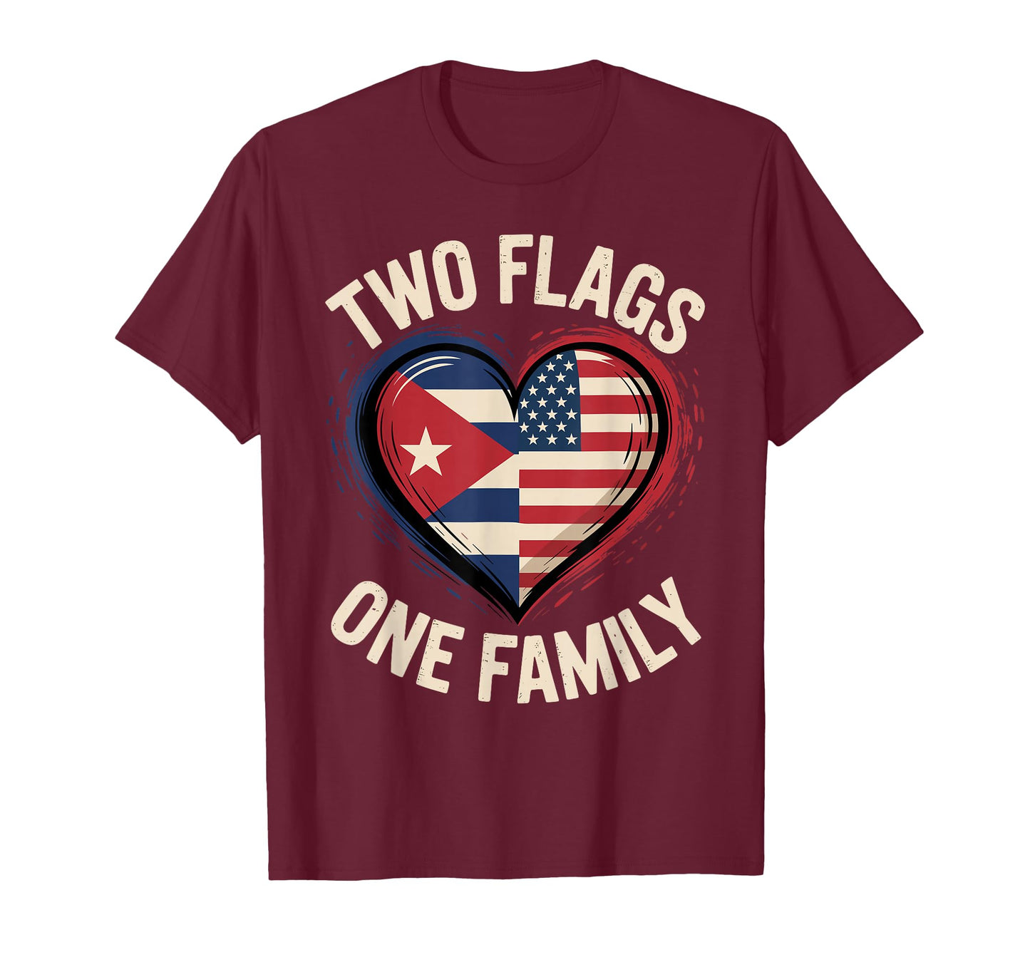 Two Flags One Family American Cuban USA Cuba America T-Shirt