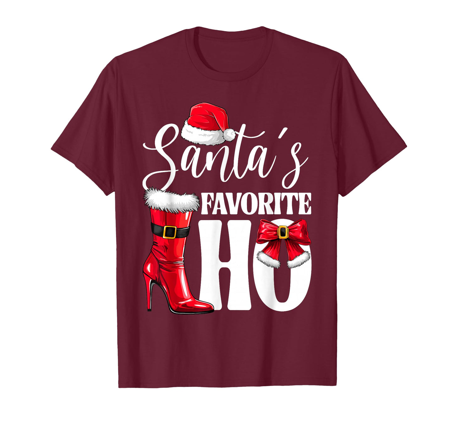 Santa's Favorite HO Christmas Lights Merry Christmas Pajamas T-Shirt