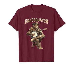 Bigfoot Grassquatch Banjo Player Bluegrass Music Banjoist T-Shirt