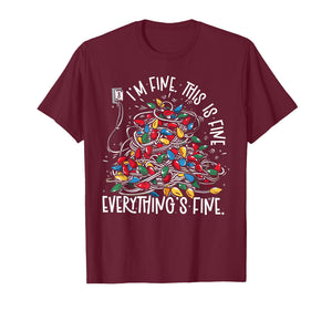 It's Fine I'm Fine Everything is Fine Funny Christmas Lights T-Shirt