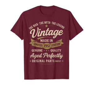 75th Birthday Gift Vintage 1951 Men Funny 75 Years Old 1951 T-Shirt