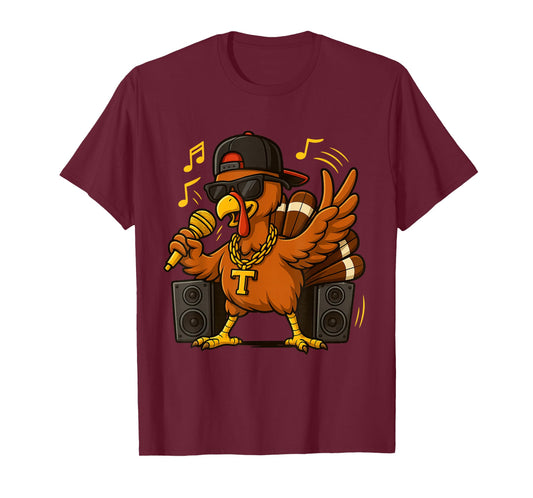 Funny Rapper Turkey:Hip Hop Thanksgiving Day Drip Gift Idea T-Shirt