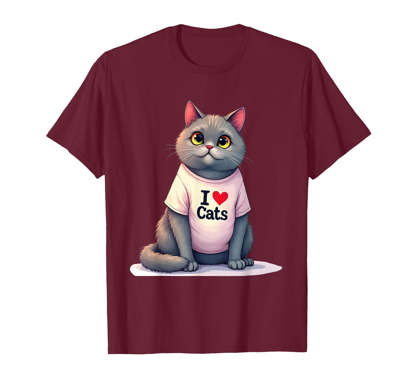 I Love Cats Cute Gray Kitty for A Cat Owner T-Shirt
