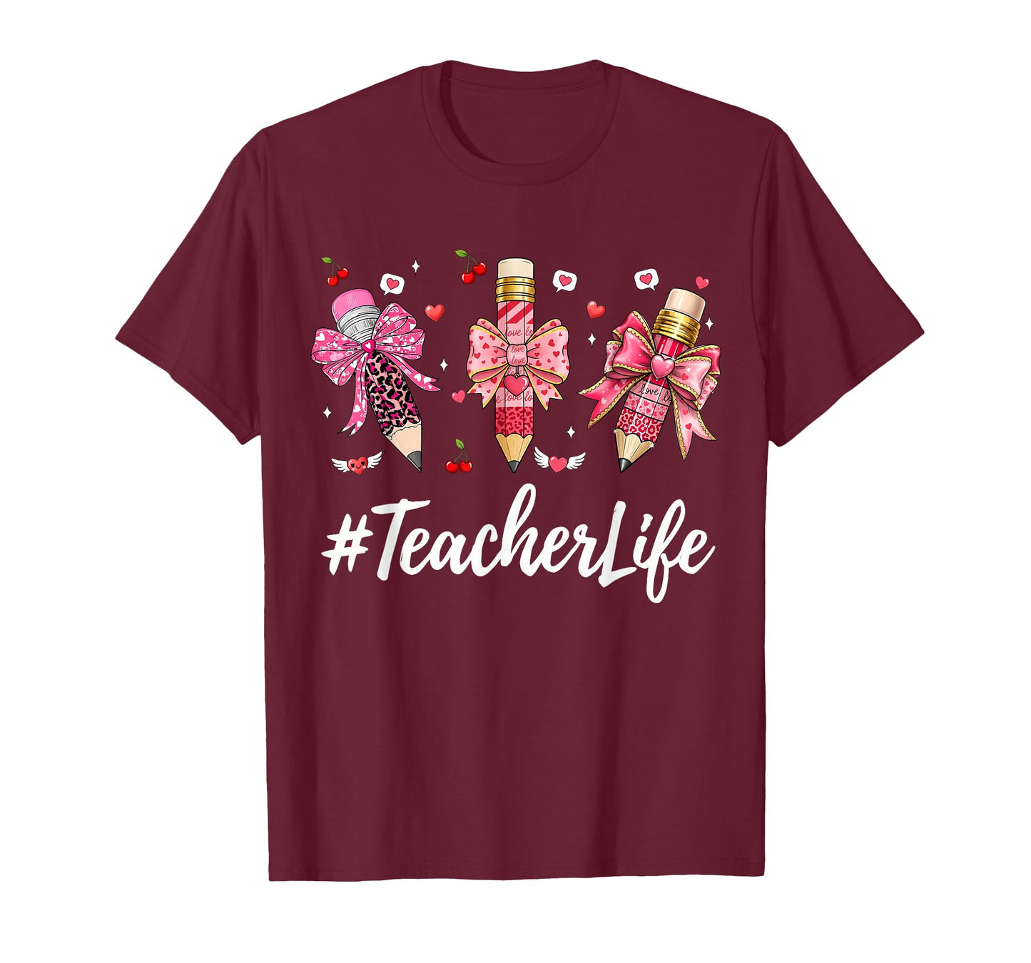 Teacher Valentine Coquette Bow Teacher Valentines Day T-Shirt