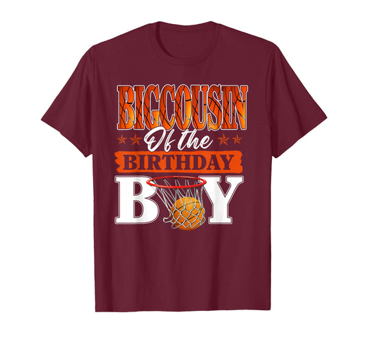 Basketball BIGCOUSIN of The Birthday Boy Family Matching T-Shirt