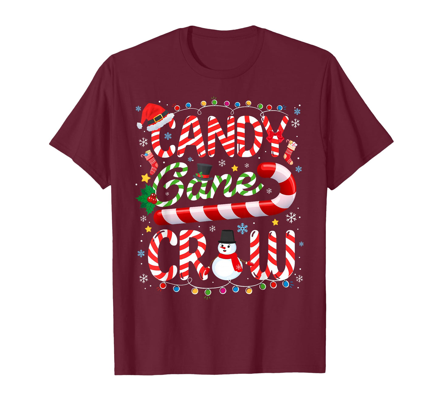 Candy Cane Crew Christmas Pajamas Adult Men Women Kids T-Shirt